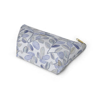 Cherry Plum Leaves Accessory Pouch w T-bottom in Blue
